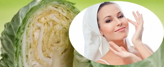 Cabbage mask for tightening the skin